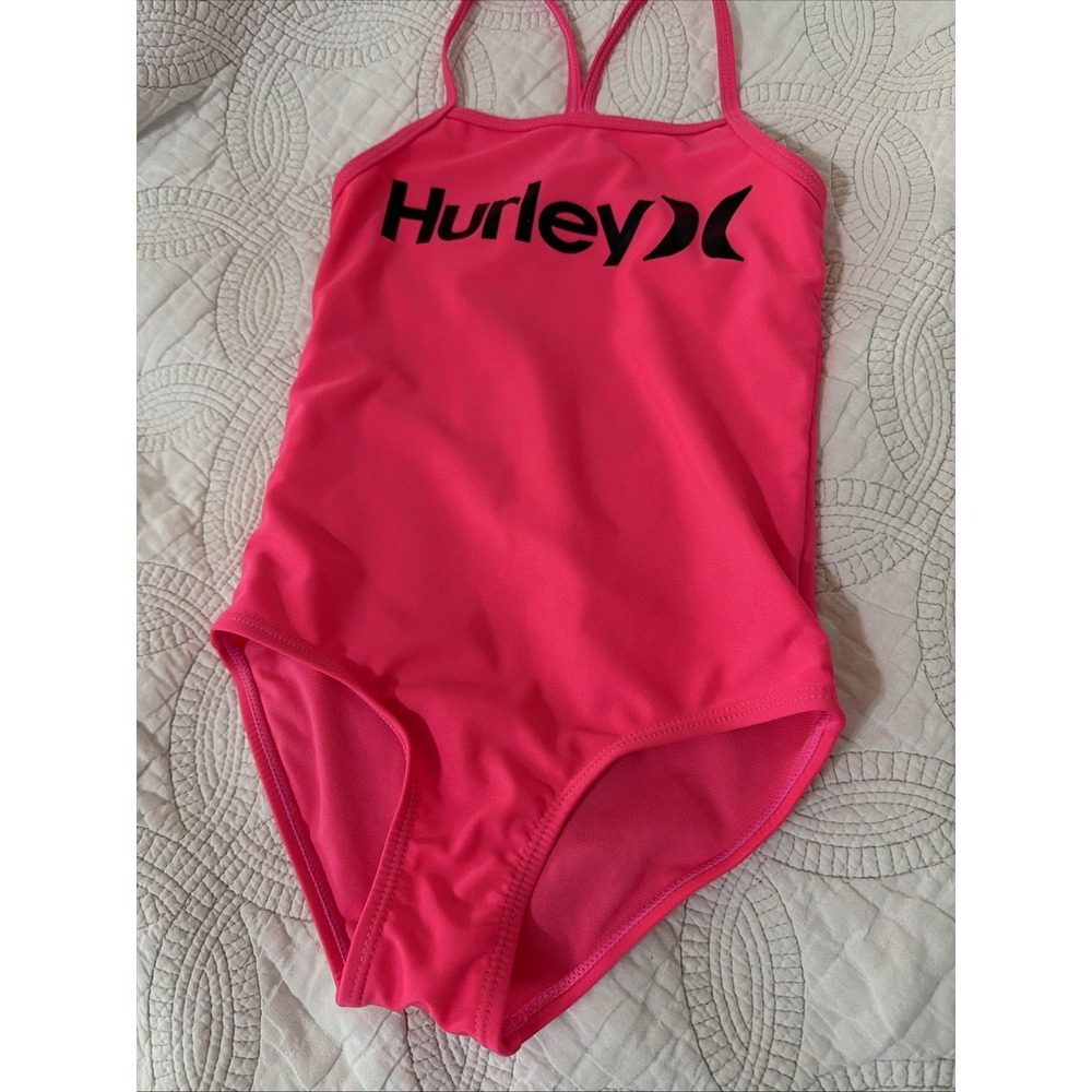 Hurley Swimwear Youth Girls Size Small (7) One Piece UPF 50+